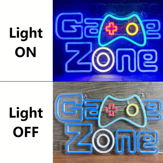 Game Zone Neon Sign LED Neon Light for Wall Decor USB Powered for Bedroom Bar Shop Game Room Man Cave Decor Gift for Game Lover