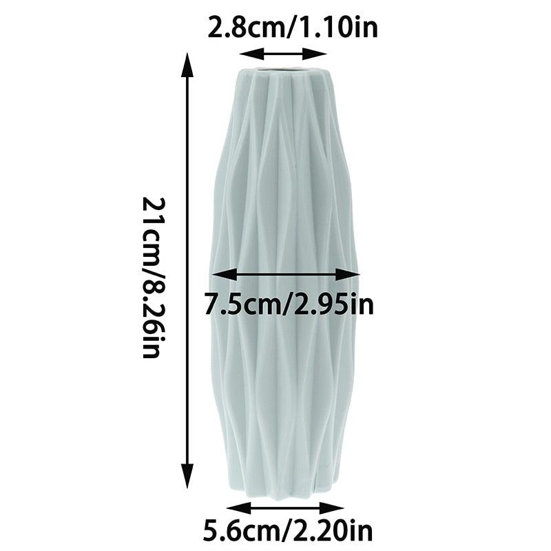 Creative Flower Vase White Imitation Ceramic Flower Pot Home Decor Plastic Vase Centerpieces and Events Ornamnet Decoration For Wedding Home Office Party Hotel Yard Restaurant Patio Festive Furnishing