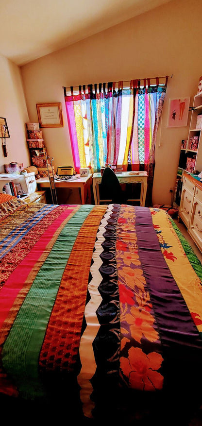 Rainbow Oasis Drapes – Upcycled Boho Curtains