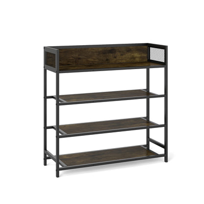 4-Tier Shoe Rack Industrial Shoe Organizer with Heavy Duty Metal Frame