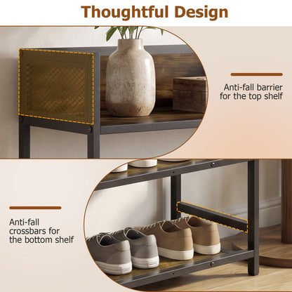 4-Tier Shoe Rack Industrial Shoe Organizer with Heavy Duty Metal Frame