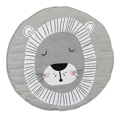 Play Mat Cartoon Animal Baby Mats Newborn Infant Crawling Cotton Round Floor Carpet Rugs Mat for Kids Room Nursery Decor