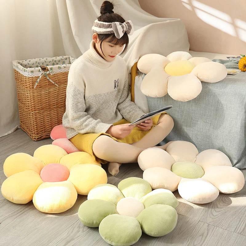 35/45cm Stuffed Six Petal Flower Cushion Sunflower Pillow
