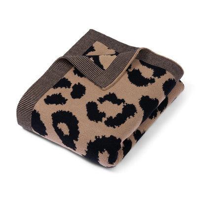 Leopard Jacquard Knit Baby Blanket