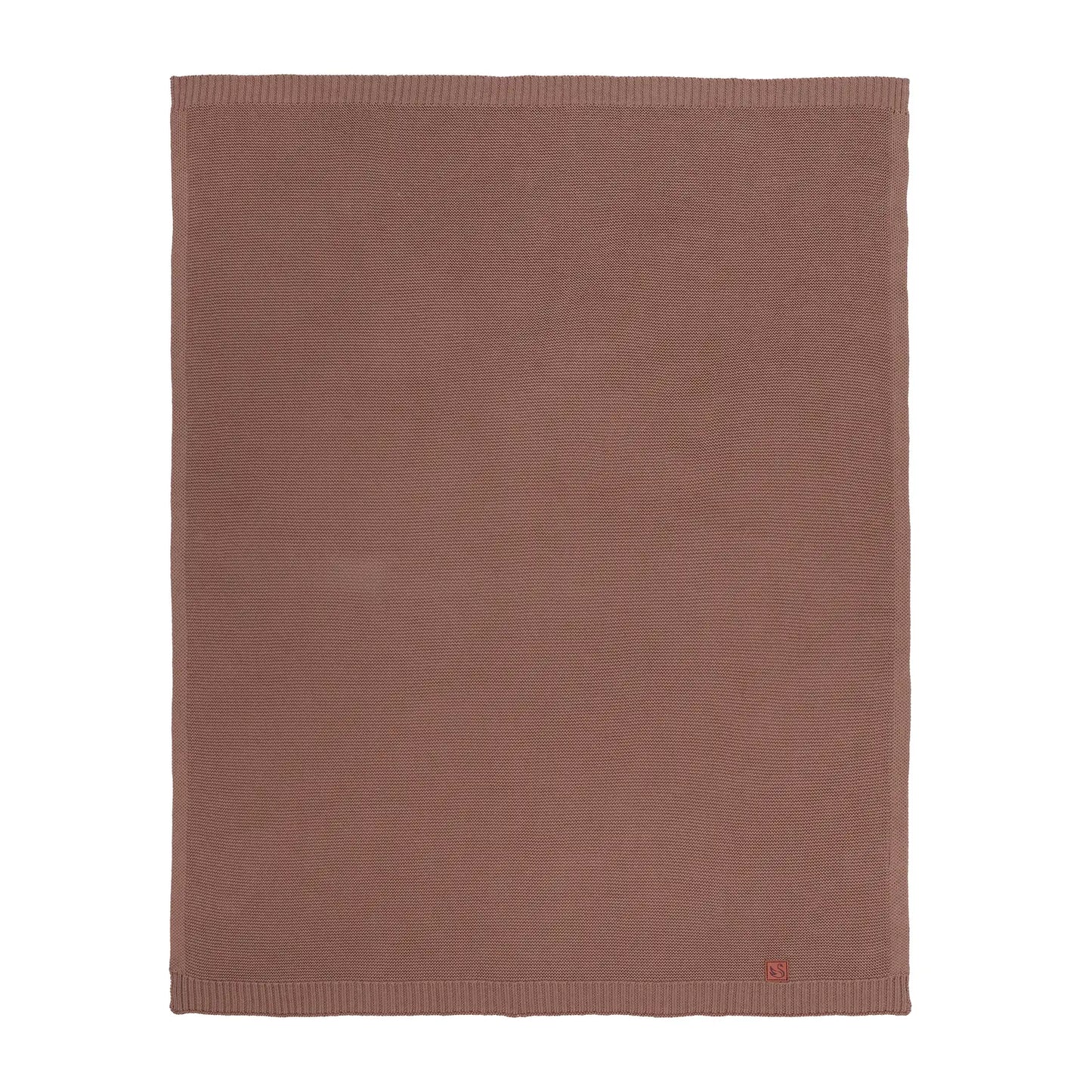 Classic Knit Cotton Baby Blanket in Mocha