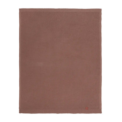 Classic Knit Cotton Baby Blanket in Mocha