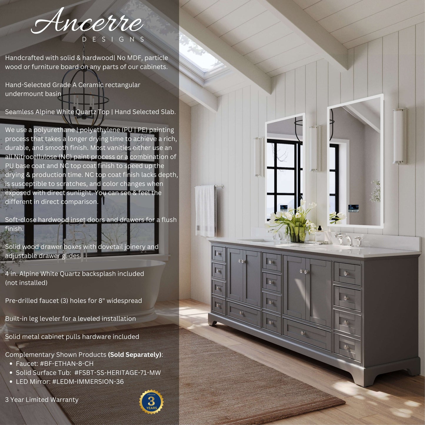Audrey 84" Bath Vanity Set