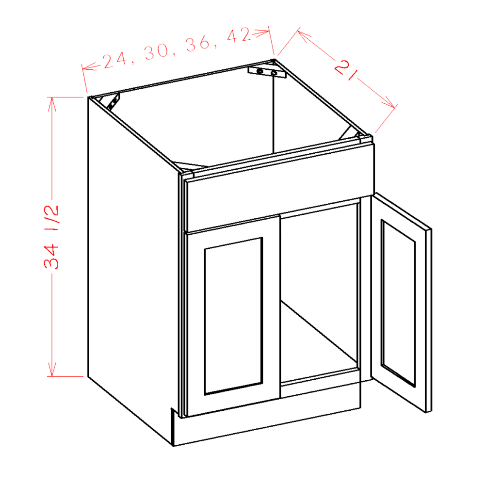 Maple Unfinished 30" Bathroom Vanity Sink Base Cabinet