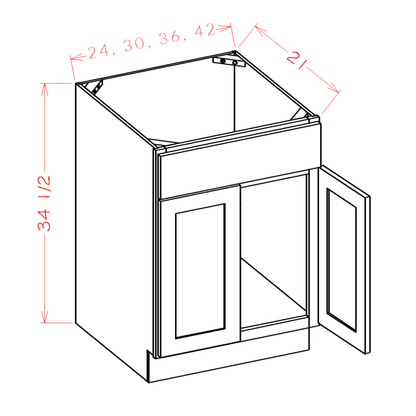 Maple Unfinished 30" Bathroom Vanity Sink Base Cabinet