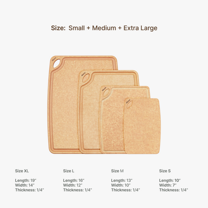 Classic Series 4 Piece Cutting Board Set (S+M+L+XL)