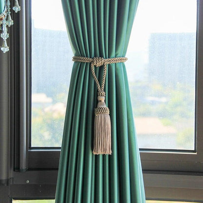 Curtain Tiebacks Tassel Curtain Clips Rope Curtain Tie Backs Holdbacks Decorative  Curtain Holder Accessories For Drape Curtain Holdbacks Braided Buckle Home Decorative Window Drapery Ball Tassels Tieback 50cm